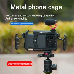 FOTGA-Stabilisateur de caméra vidéo universel pour smartphone, kit de support vidéo, diffusion en direct, téléphone portable, métal