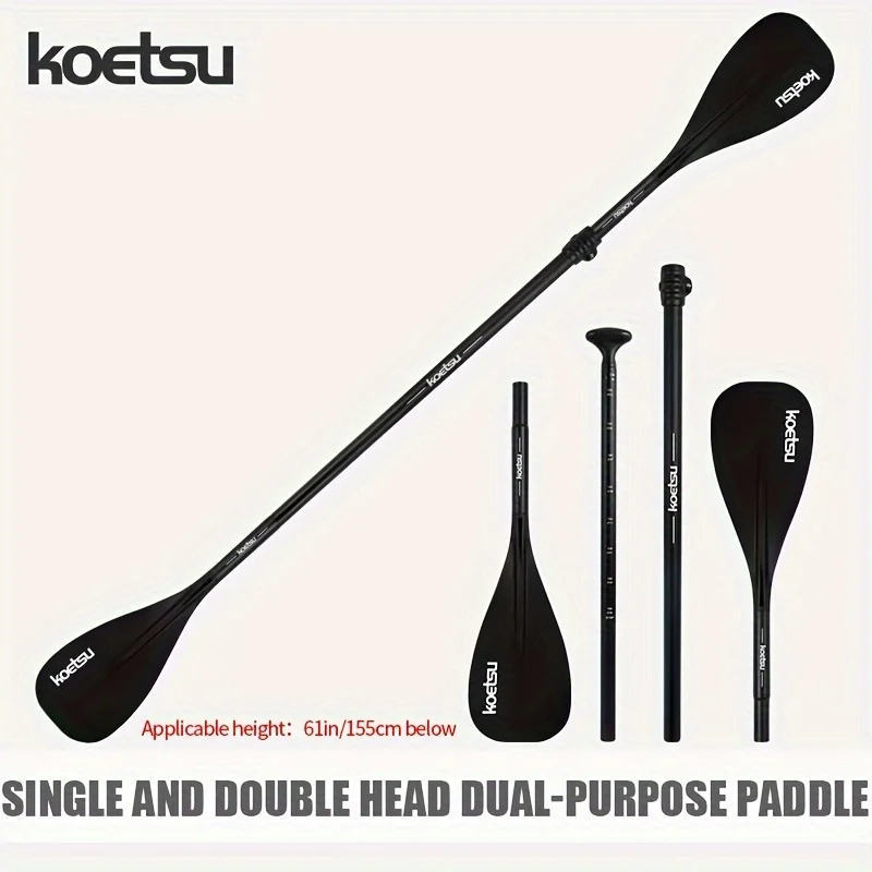 KOETSU Dual-Purpose Paddle, Black Aluminum Alloy, for Users Under 155 cm (61 Inches) Tall.