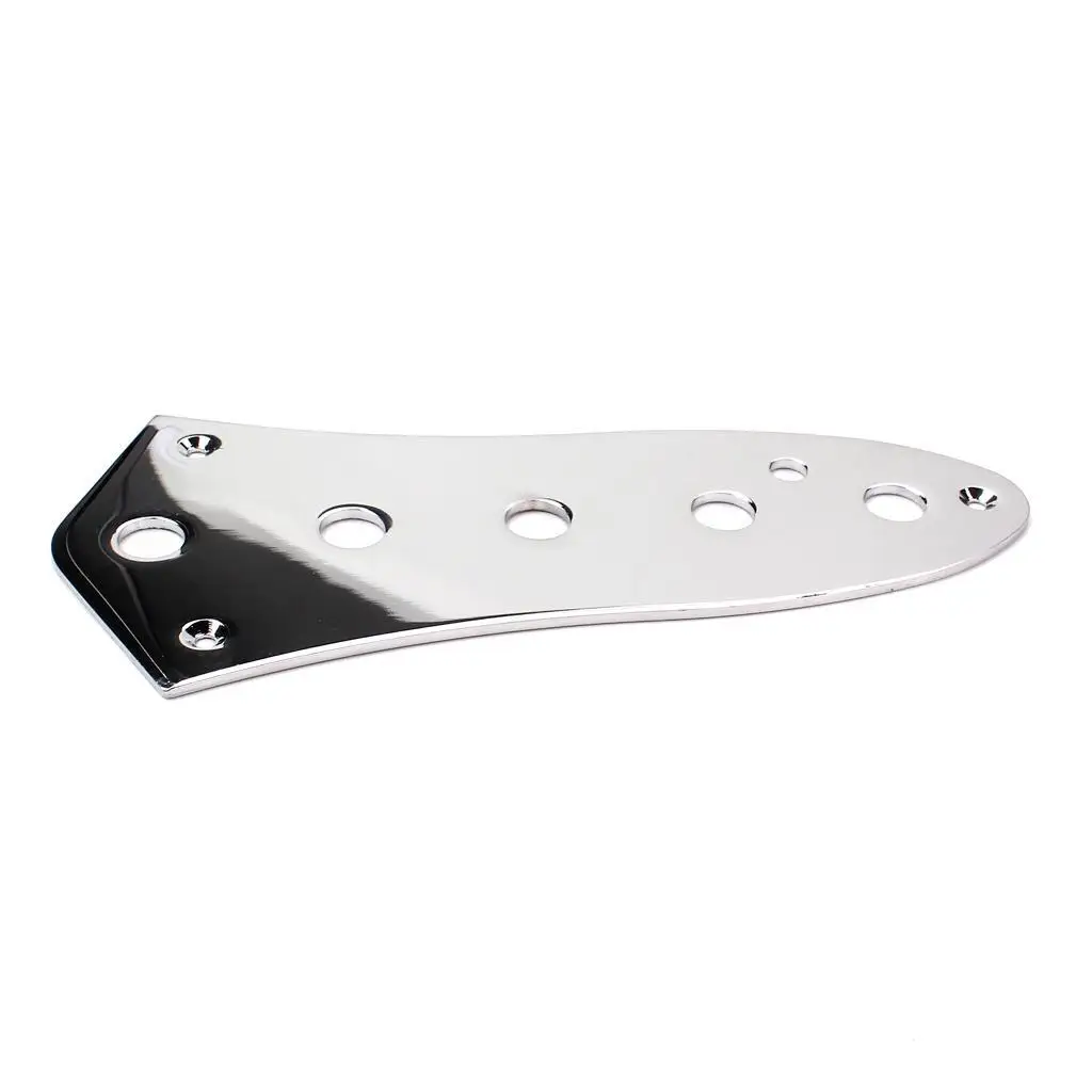 Shiny Steel 5 Holes Control Plate for Jazz Bass Control Plate Guitar Chrome