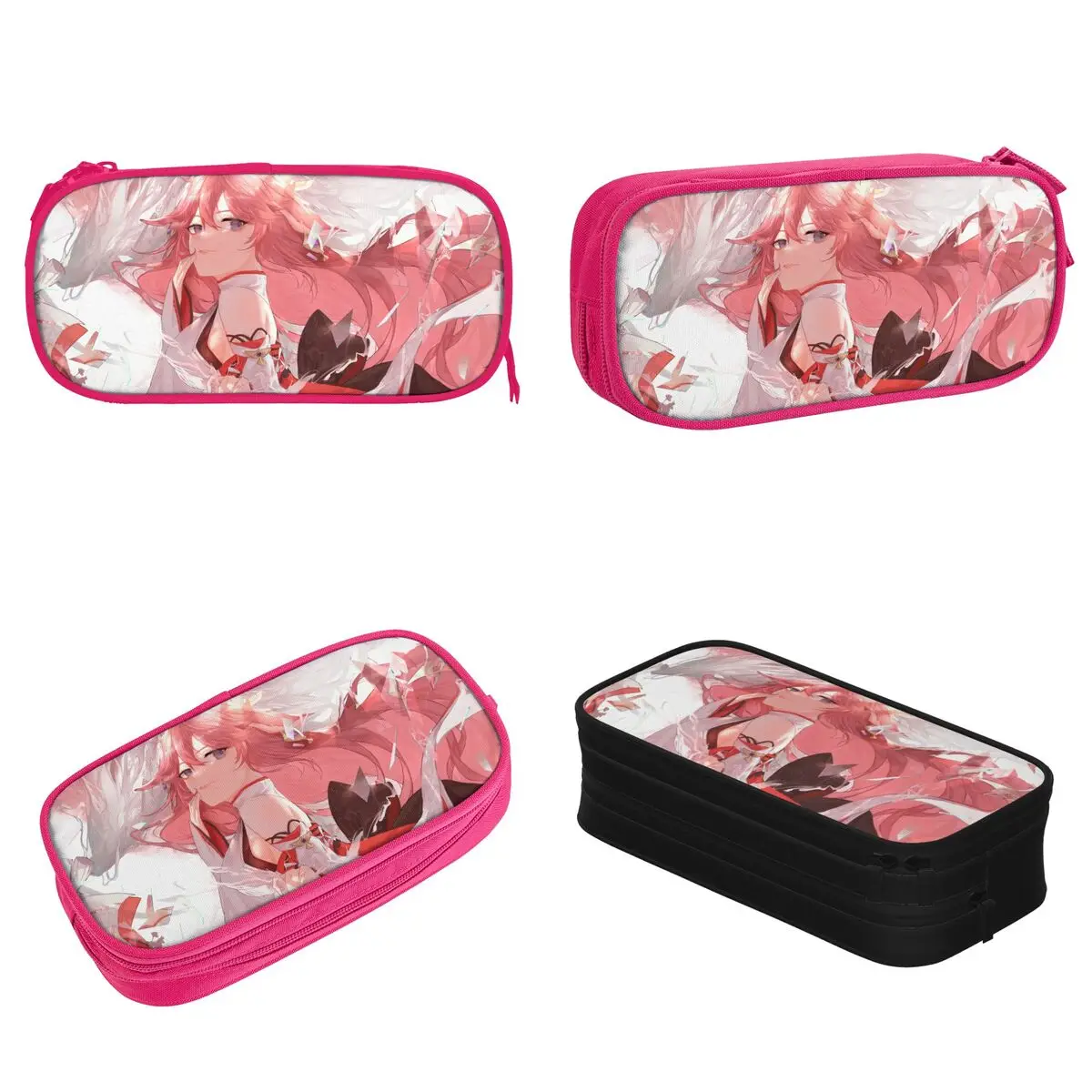 Yae Miko Genshin Impact Pencil Cases Pencilcases Pen Box for Student Big Capacity Bag Students School Gift Accessories