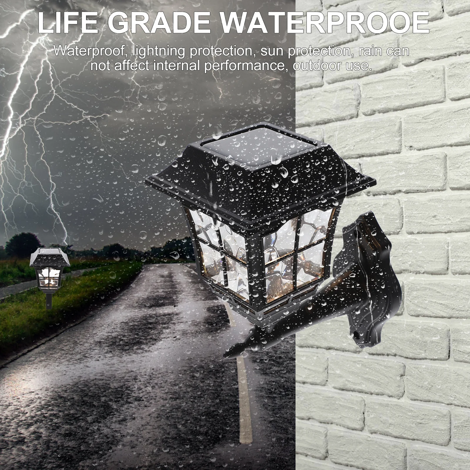 

2pcs Wall Warm Led Outdoor Lights For Garden Yard Fence Security Lighting Solar Lawn Lamp Lamp