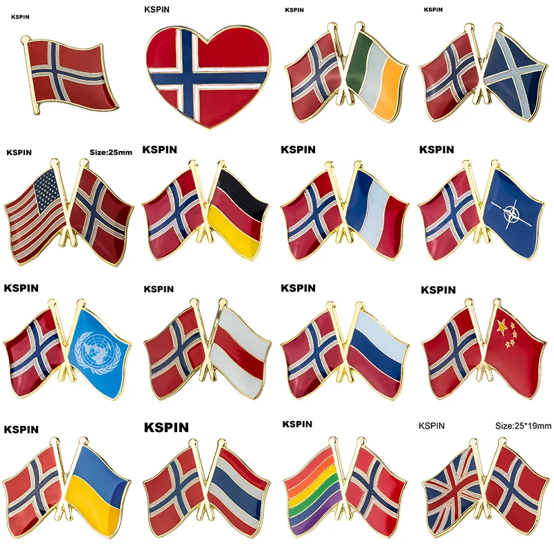 

10pcs a lot Norway Flag Laple Pin Badge Brooch