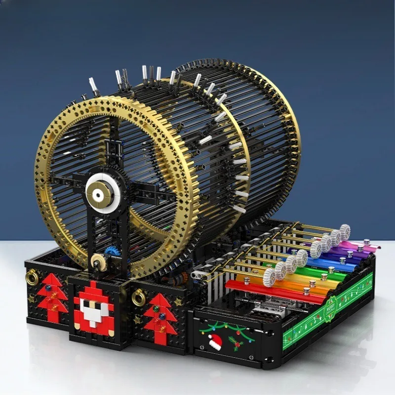 

Mechanical music box, boys and girls DIY hand-assembled building block model