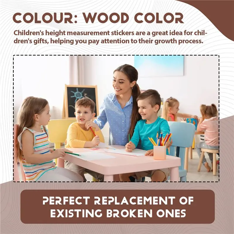 ABKW-Wood Children Height Measurement Baby Growth Chart Baby Height Ruler Wall Stickers For Kids Room Nursery Decor
