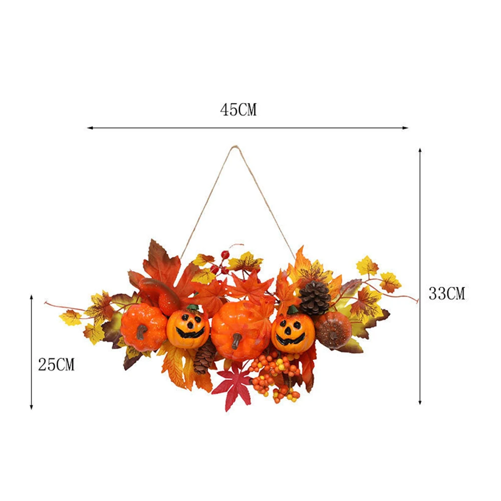 Halloween Decoration Maple Leaf Pumpkin Decorative Pendant Harvest Festival Wall Hanging Props Autumn Fall Decor