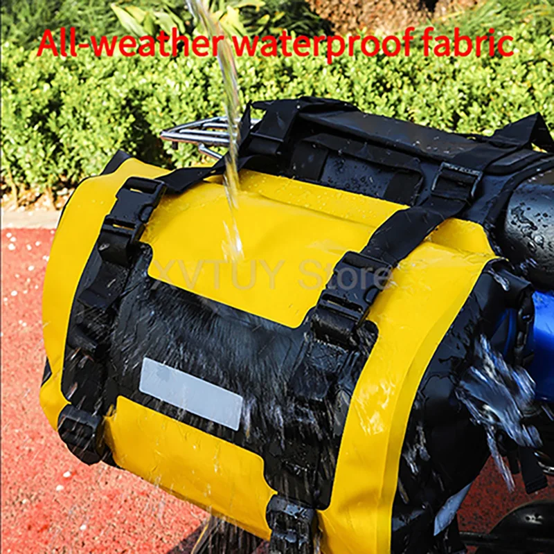 

Motorcycle 60L MultiFunction Waterproof Rear Seat Bag Saddlebag Moto Side Helmet Travel Bags for Motocross Riding Storage Black