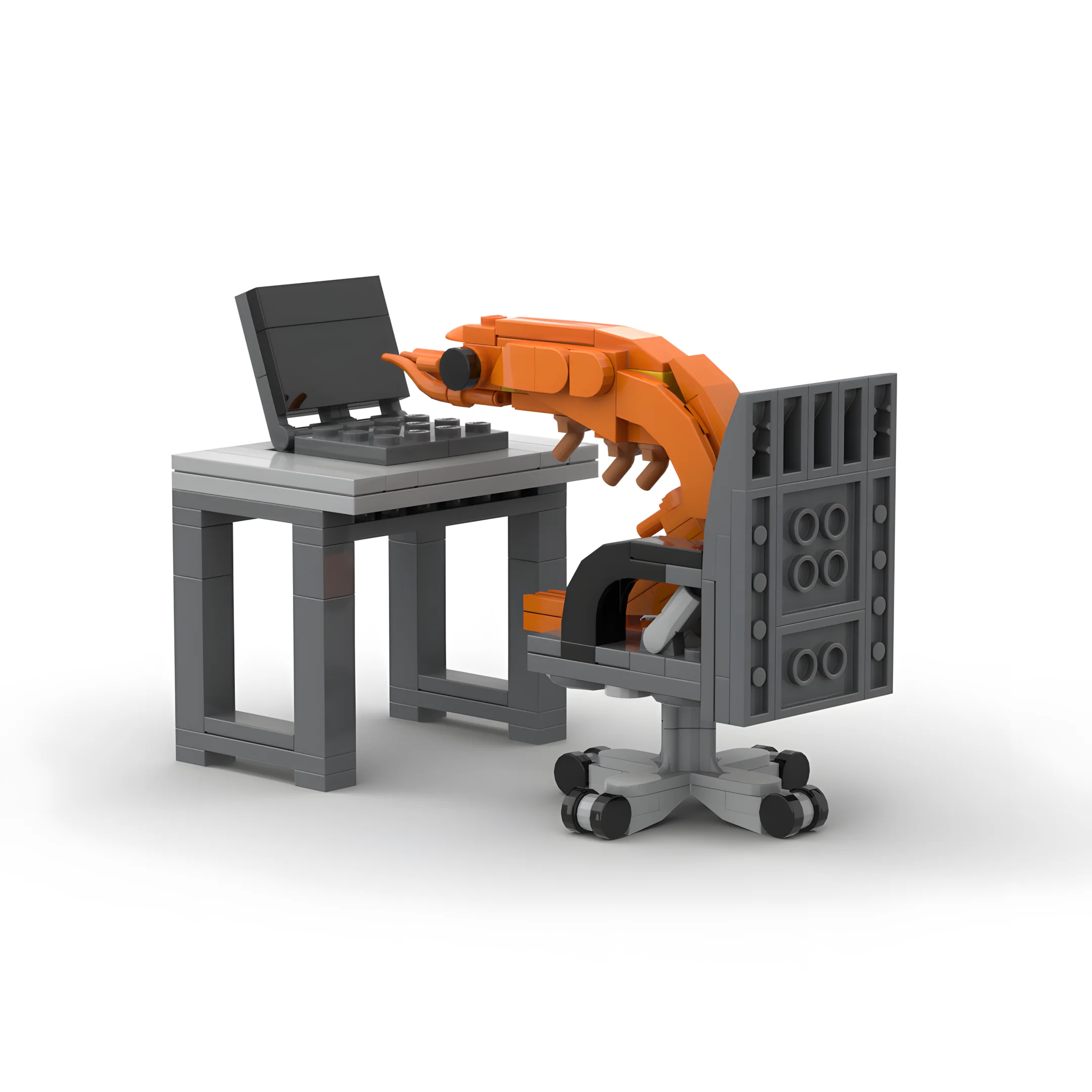 MOC 사무실 책상 장식 블록 창의적인 작업 장면 디자이너 사무실 장난감 모델 소품 장난감 선물 및 작업 공간용