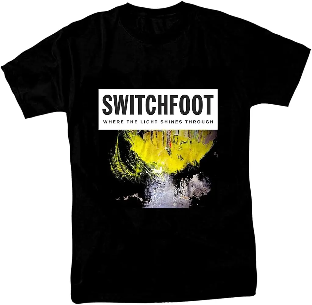 GeRRiT Where The Light Shines Through Switchfoot Black Casual Crew Neck Sleeve Men's Short Sleeve Unisex Tee Top Clothing