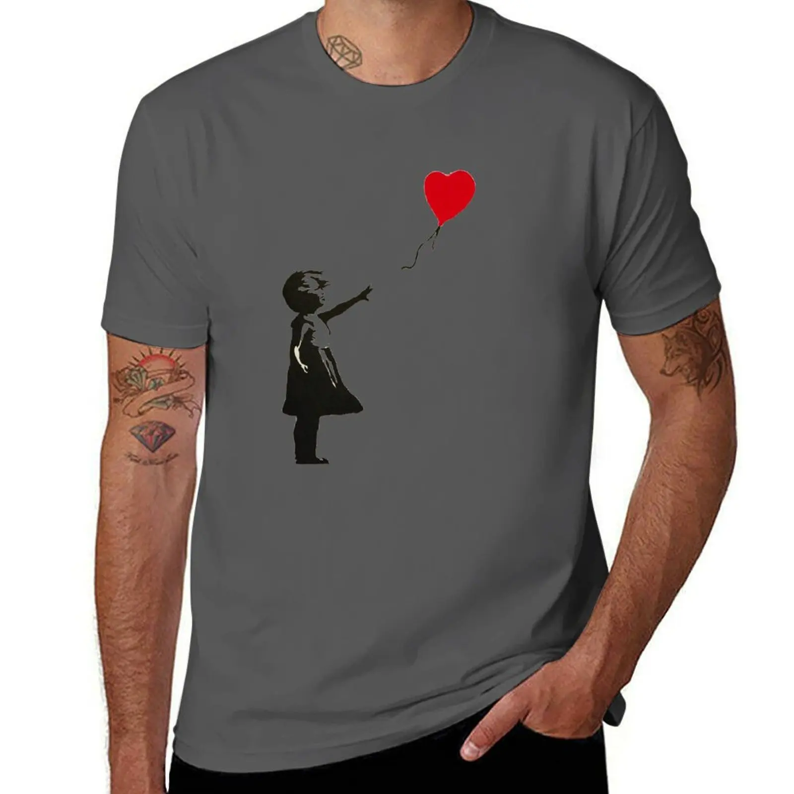 Banksy - Red balloon T-Shirt croswit shirt man gifts for boyfriend anime shirts men