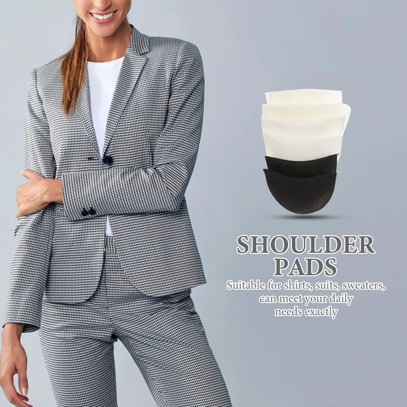 

3Pairs Anti-Slip Shoulder Pads Sponge Self-Adhesive Shoulder Enhancer Soft Lightweight Comfortable Suitable Shirts Suits