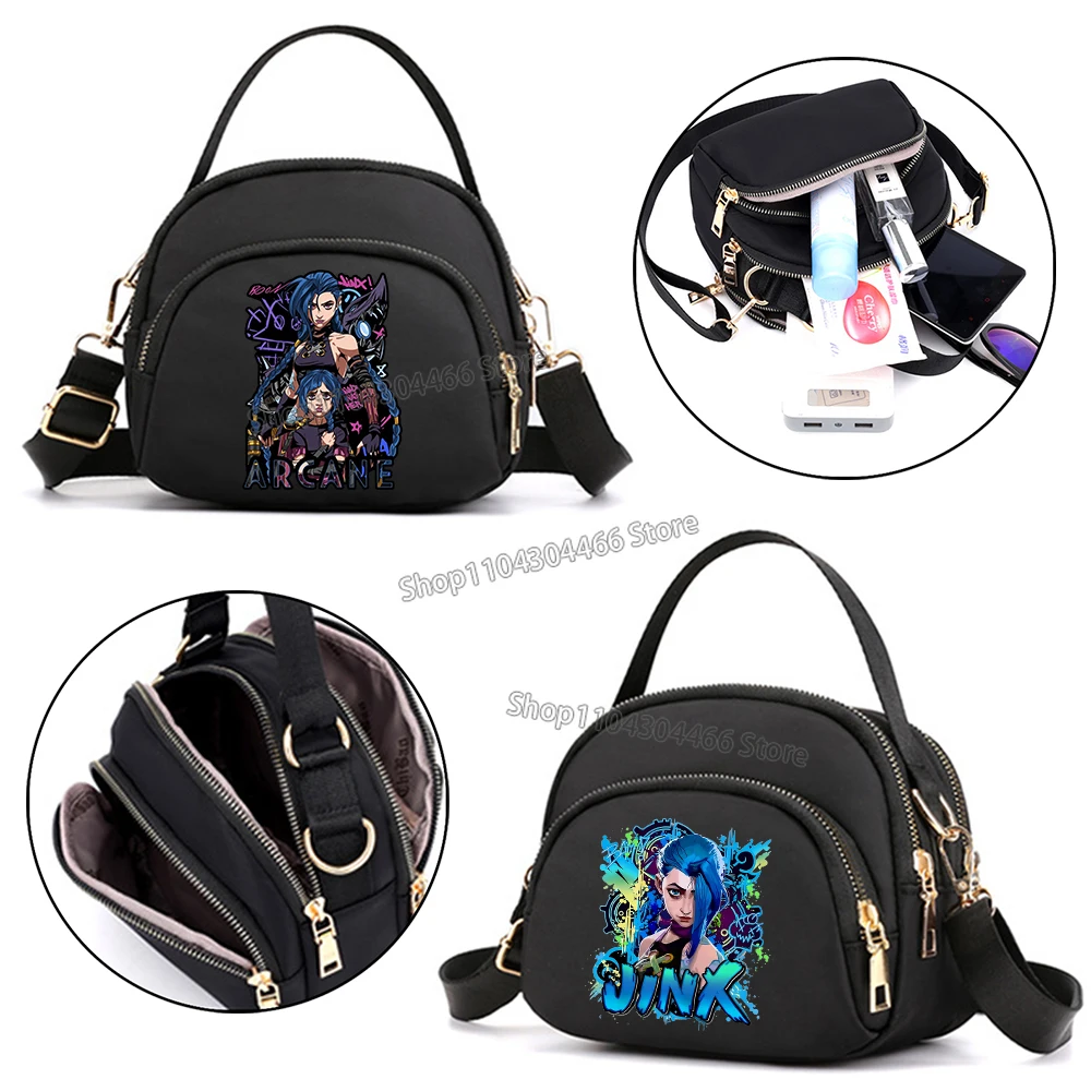 Arcane Bags Jinx Arcane VI Crossbody Bag Anime Shoulder Bag Makeup Bag Cell Phone Purse Lady Bags Shoulder Strap Handbag Gift