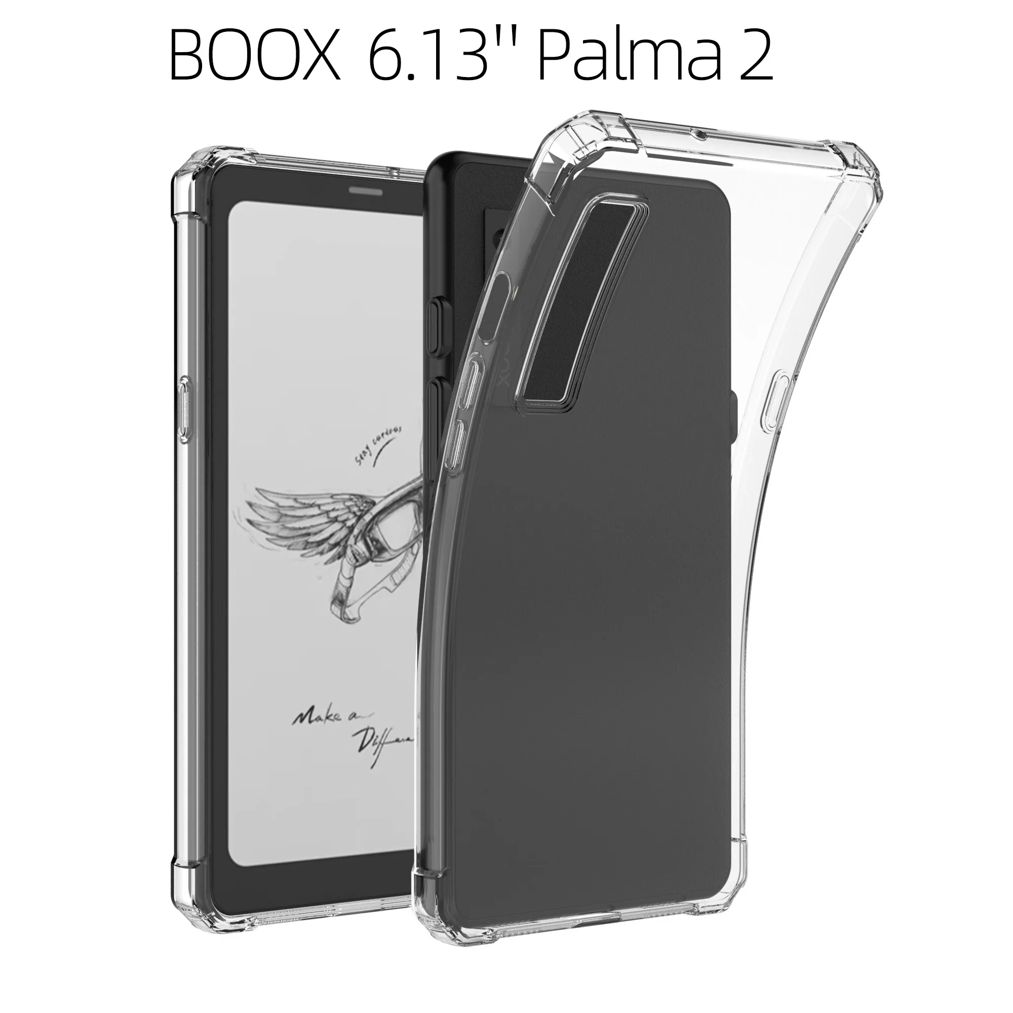 2024 Released Silicon Clear Case for 6.13 inch Boox Palma 2 Mobile ePaper - Lightweight TPU Transparent Flexible Soft Back Cover