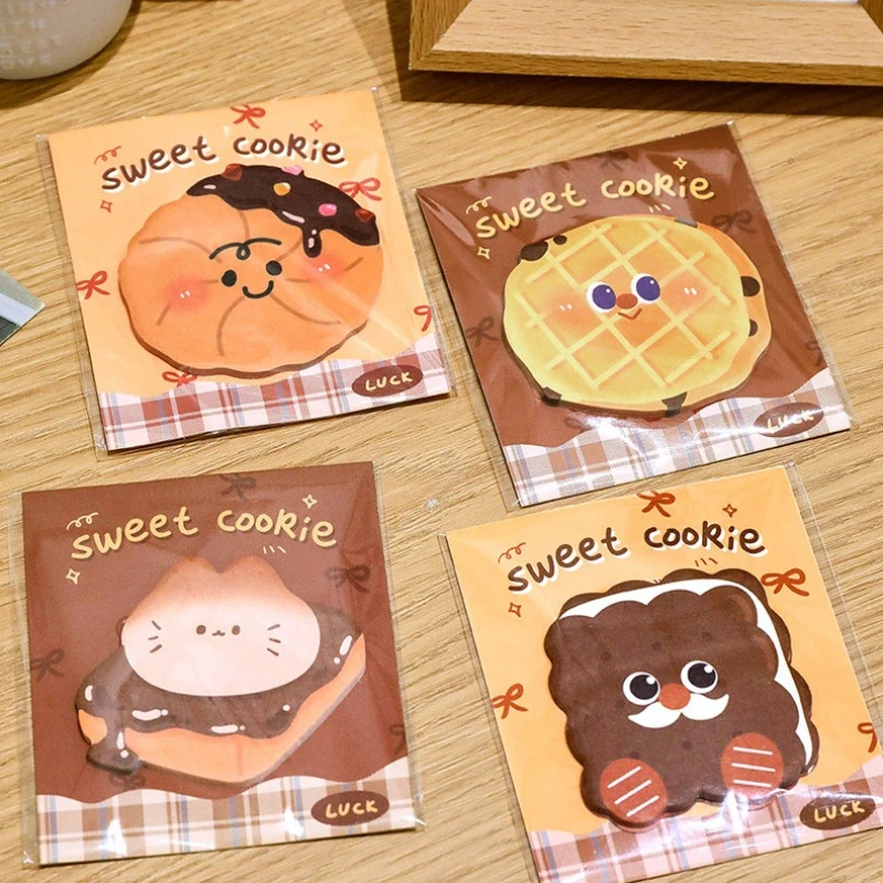 Cute biscuits special shaped cartoons high value sticky sticky note paper students leave messages n times sticky food play notes