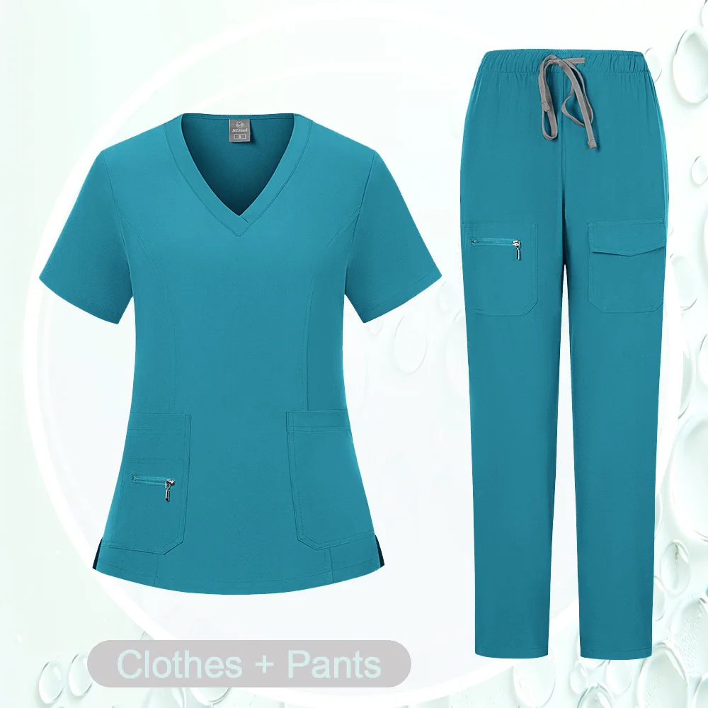 새로운 무광택 질감 탄성 통기성 운동복 병원 의료 미용 병원 의료 수술 치과 진료소 간호사 유니폼