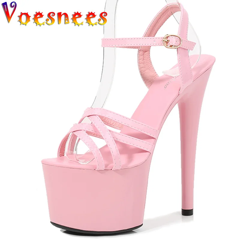 Patent Leather Stripper Heels Girls Shoe for Party Club Women Sexy Show Sandals 15 17 CM High Heels Sexy Platform Sandals Pumps