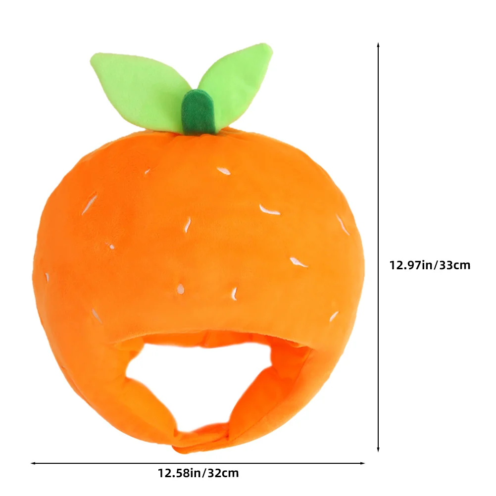 Cappello per costume da cartone animato arancione Copricapo di frutta creativo per spettacoli cosplay di feste Photo Booth Copricapo divertente per oggetti di scena