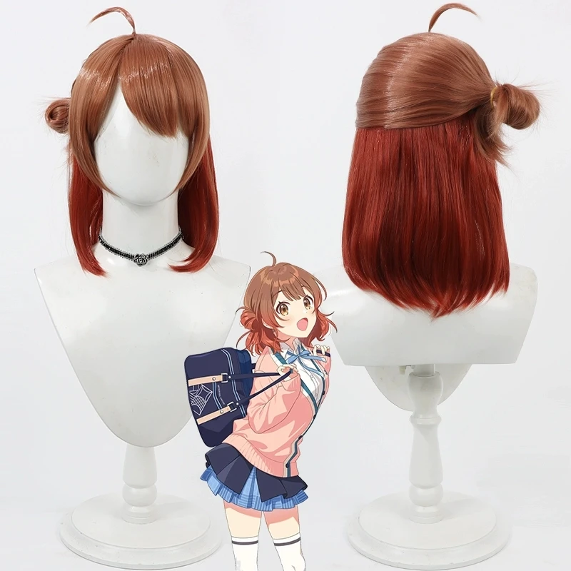 Anime Gakuen IDOLM@STER Hanami Ume Cosplay Wig Heat Resistant Synthetic Hair Halloween Party Role Play + Wig Cap