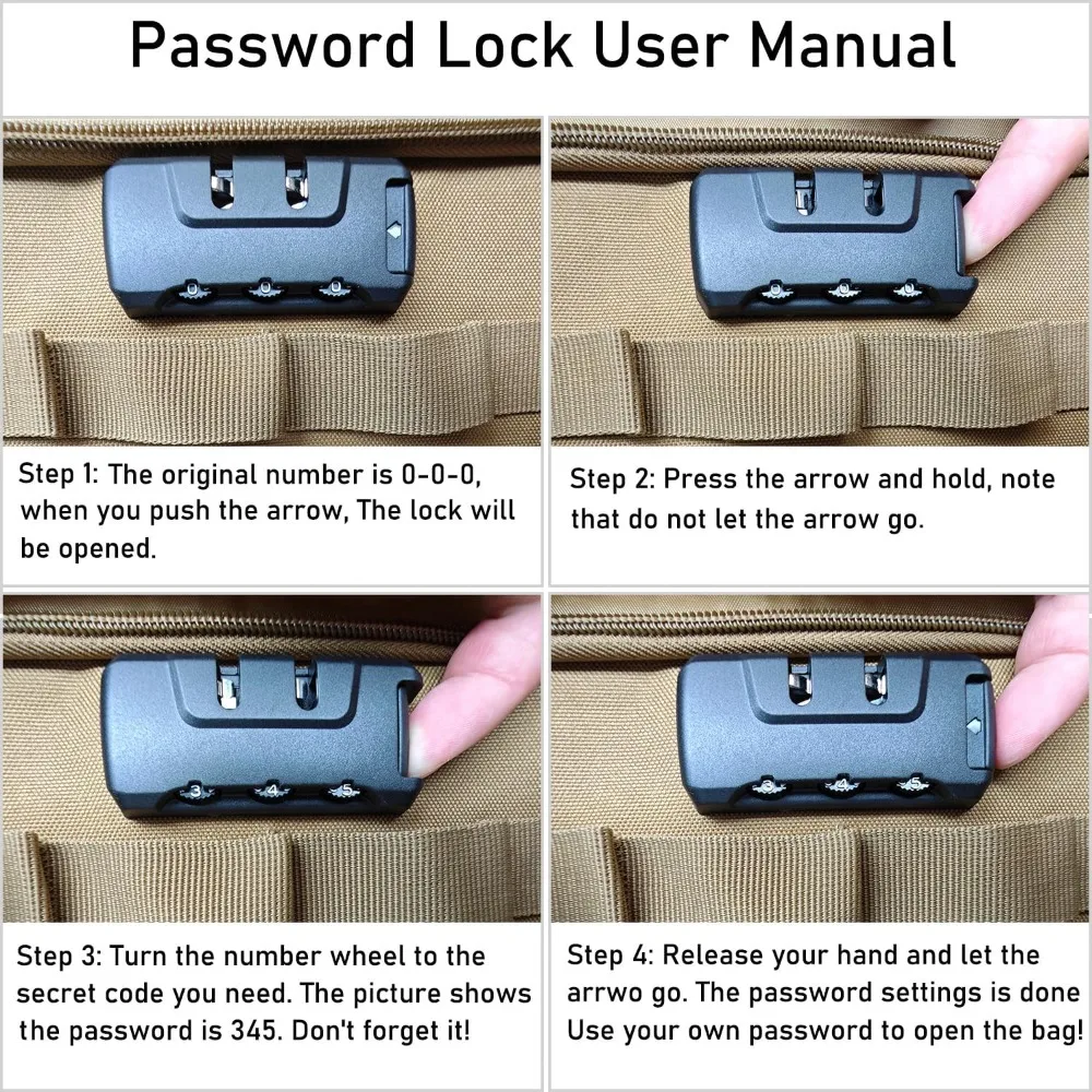 CQTactical Camping Storage Bag - 38L Utility Tote Bag Organizer with Combination Lock and Shoulder Strap