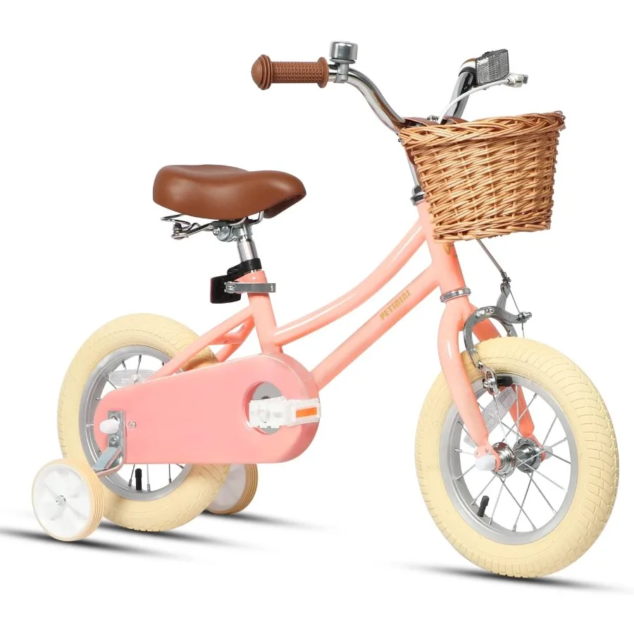 

Versatile Girls Bike with Basket for 2-12 Years Old 12 14 16 18 20 Inch Bicycle with Bell and Training Wheels Ideal for Outdoor