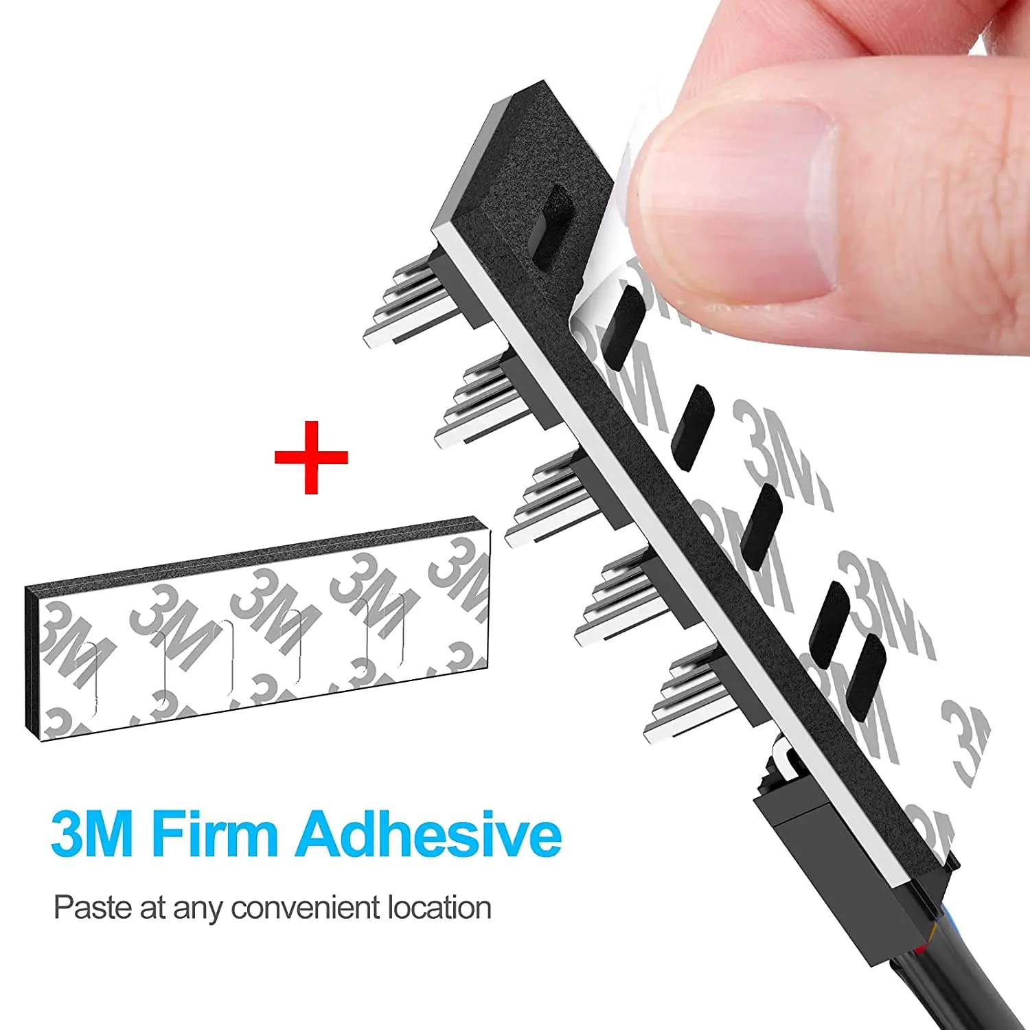 COOLCIRC 4Pin PWM 1-5 Way Fan Hub Splitter with Braided Cable, 3/4-Pin Compatible for CPU Cooling & PC Chassis Fan Extension image 2