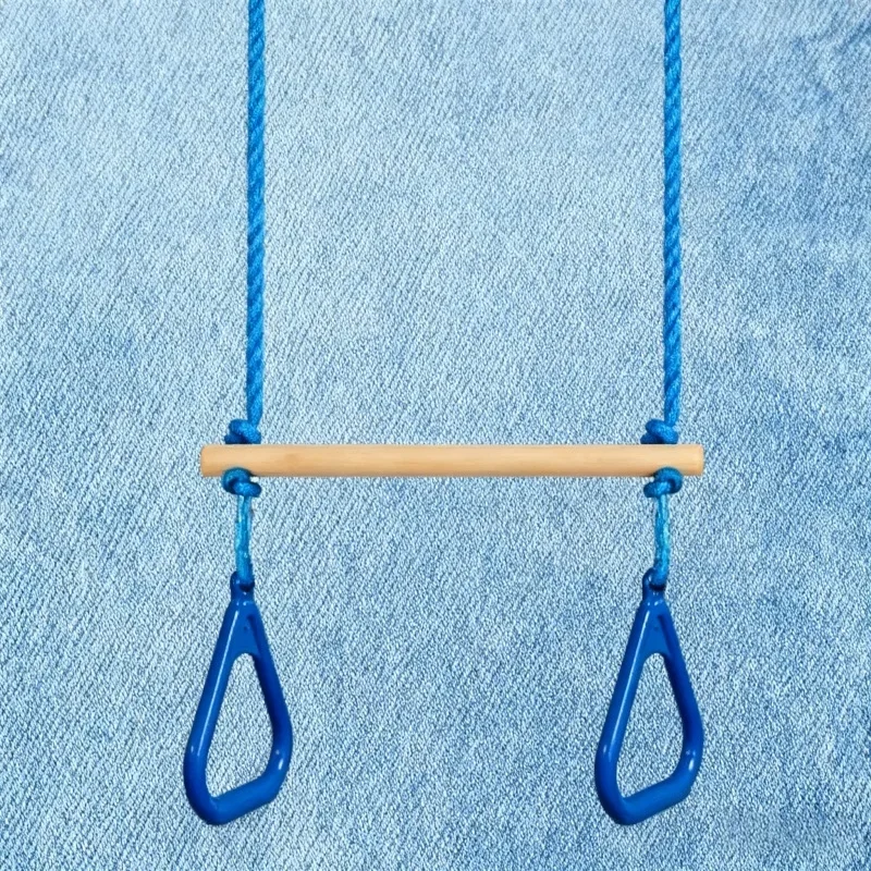 Adjustable Trapeze Swing Gym Bar with Rings Ergonomic Sensory Play Equipment Adults Backyard Playground Outdoor indoor Fitnes