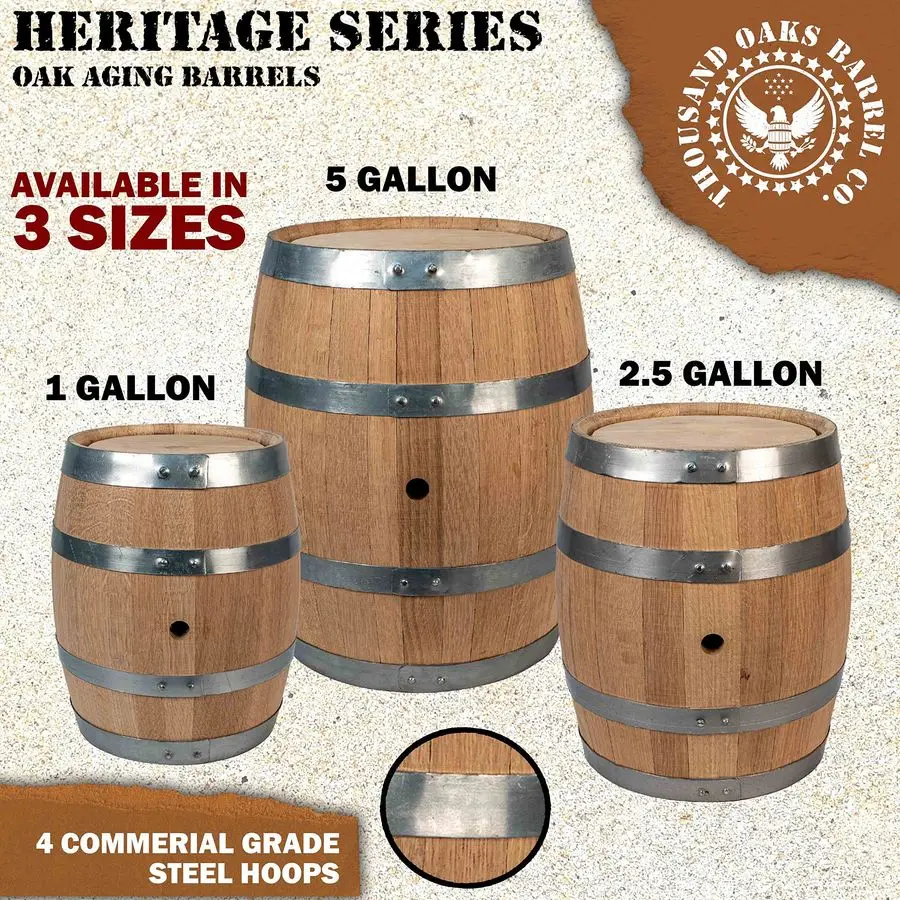 Gallon Oak Barrel Wooden Whiskey Barrel Wine Barrel 20 Liter for The Home Brewer, Distiller, Wine Maker New American 20L Oak Bar