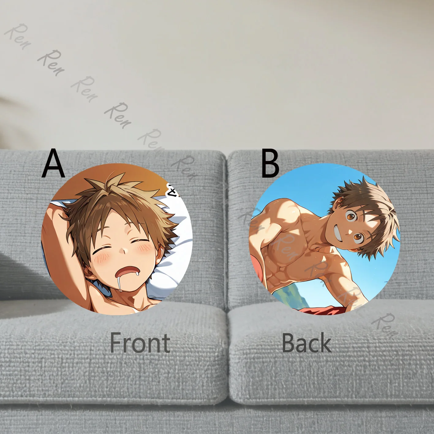 Dakimakura Anime Murabito Pillow Cover Sofa Cushion Double-side Print Throw Pillow Case 40X60cm