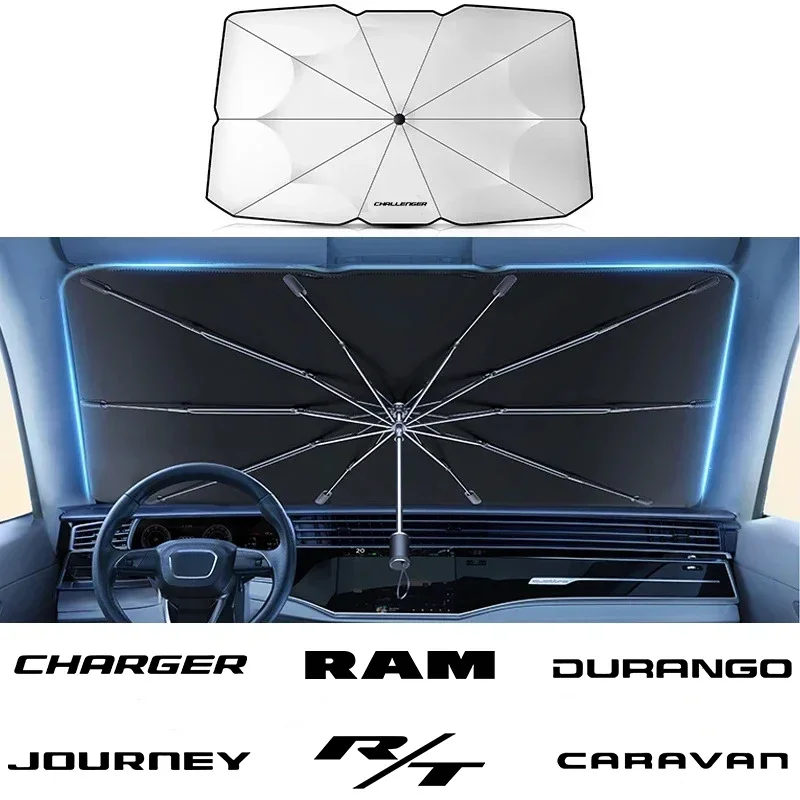 

For Dodger Avenger Challenger Charger Durango Journey RAM R/T SRT Caravan Car Windshield Sun Shade UV Ray Reflector Umbrella