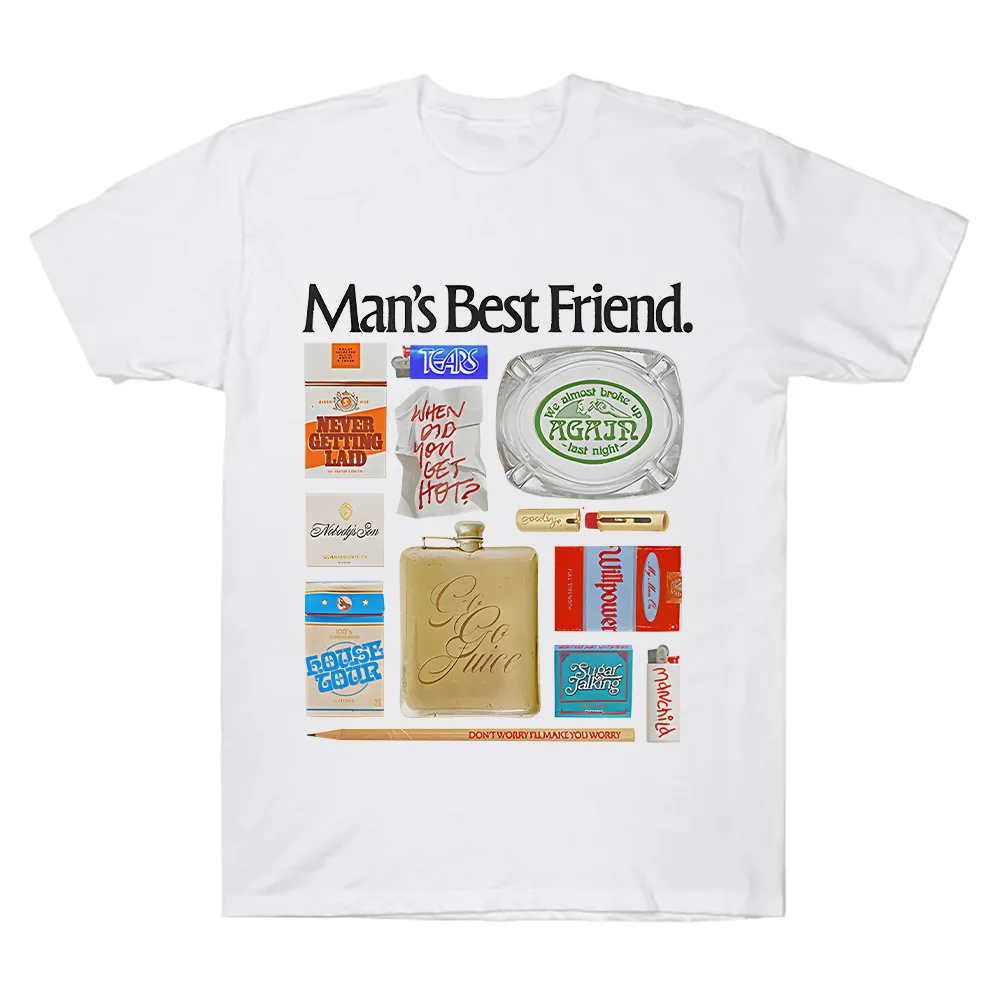 

Sabrina Carpenter Man's Best Friend Object T-Shirt Summer Women T-shirts Oversized Y2k Short Sleeves Cotton Tops Unisex Clothes