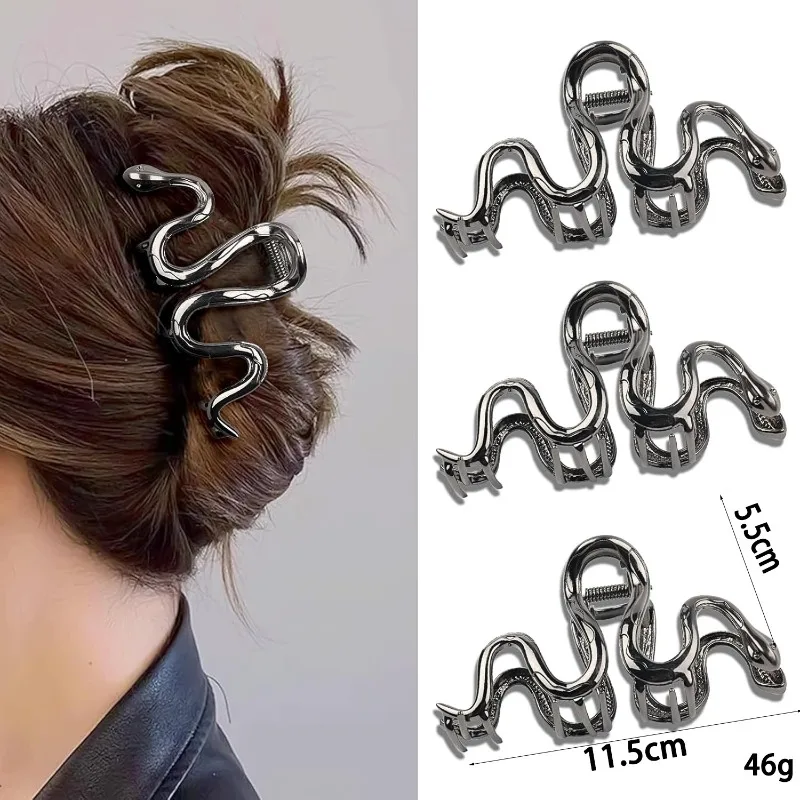 

1 шт. Готическая заколка-змея для волос, очаровательный змеевидный дизайн, модный дерзкий аксессуар, стильное украшение для волос для девушек, для повседневных причесок