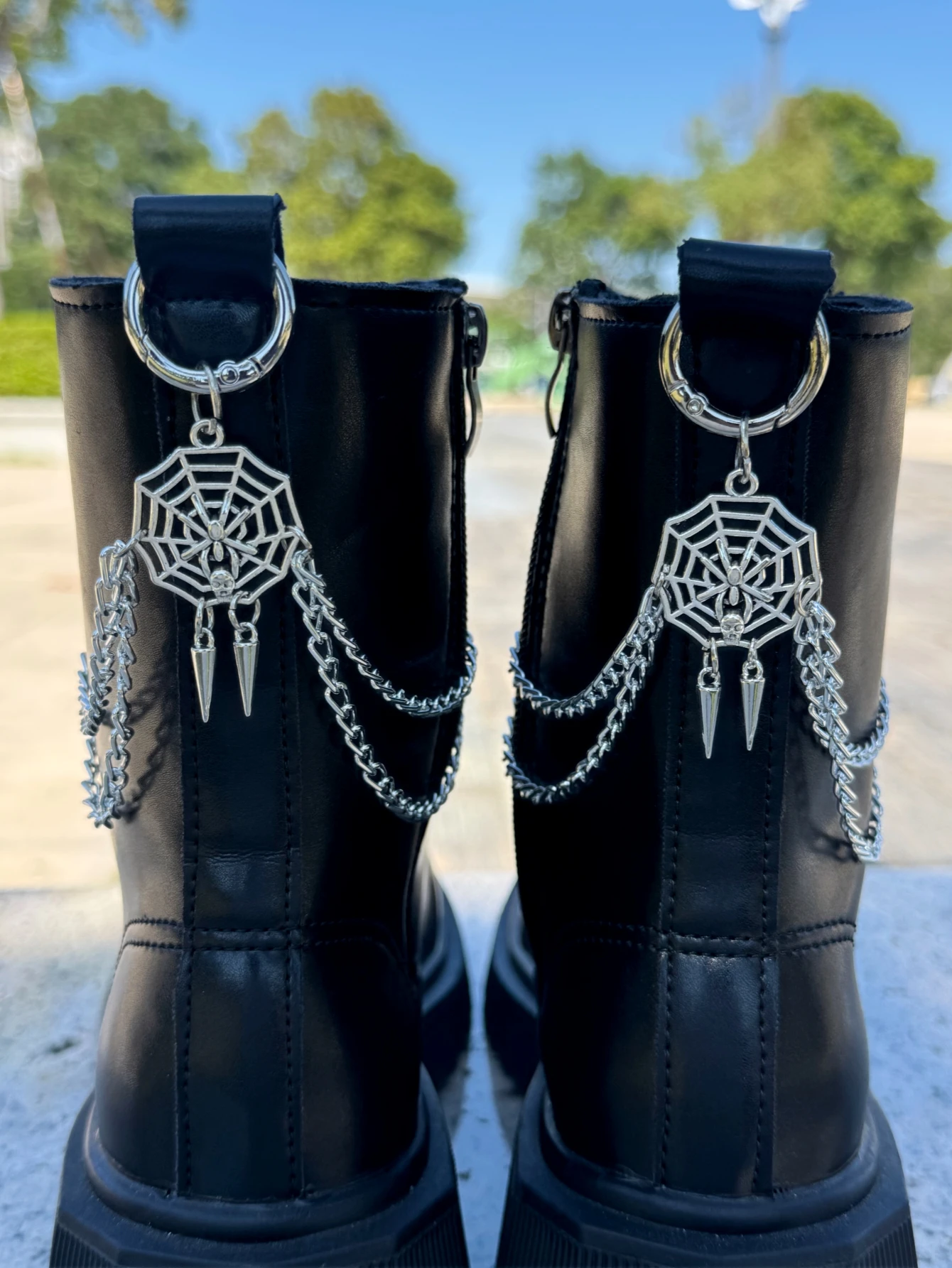 2 pieces of spider web rivet decorative chain - DIY detachable shoe accessory, shoe accessory piece, holiday gift