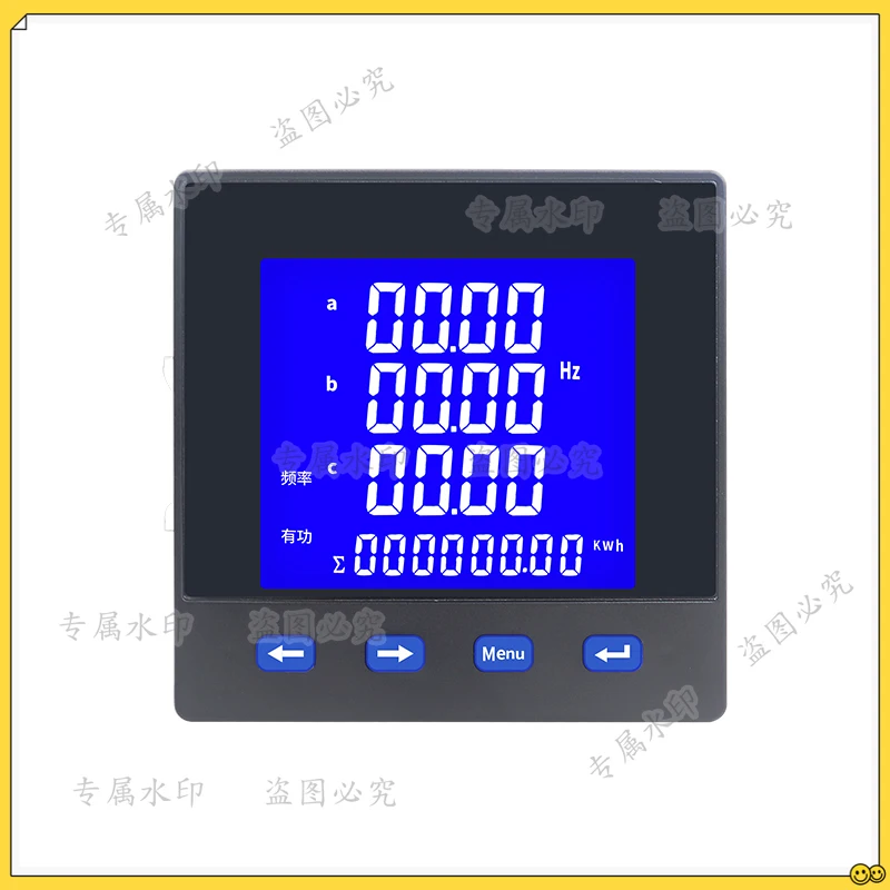 forThree-Phase LCD Multi-Function Power Meter With RS485 0.5 Class V A W VA HZ VAR KWH