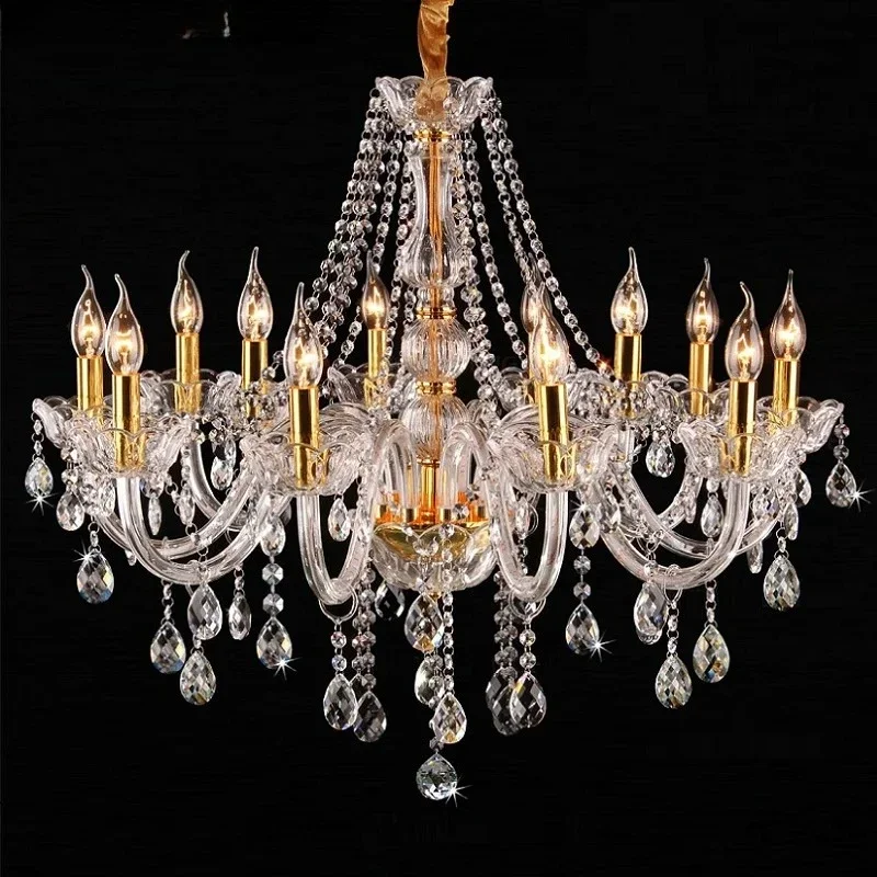 Stairs 1/2/3/4 Layer K9 Crystal Chandelier Pendant Light Luxury Lamp Hotel Lobby Villa Foyer Decoration Living Light Vintage