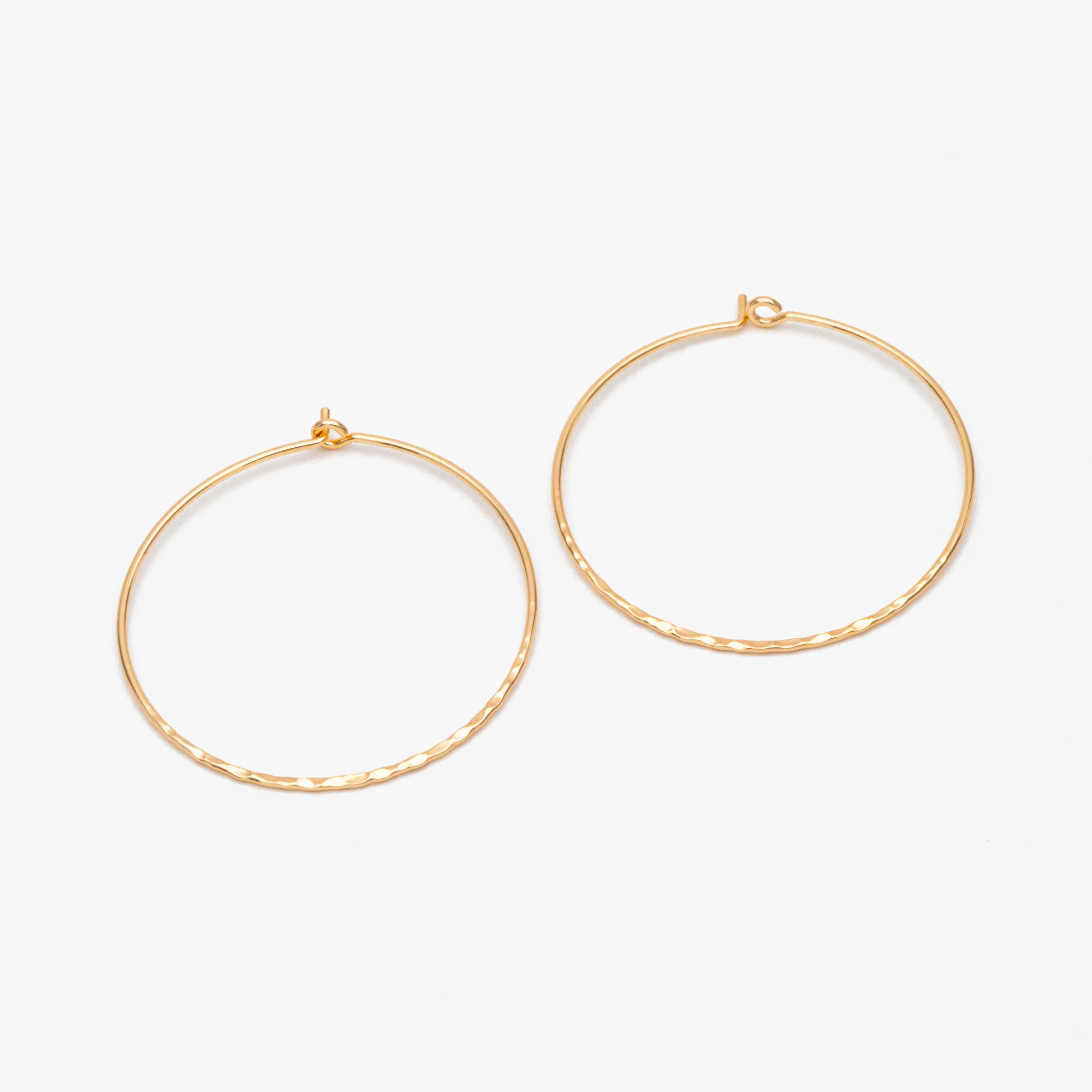 

10pcs Large Hoop Ear Wire, 43mm, Gold/ Rhodium Plated Brass Hoop Earrings, Threader Earring Components (GB-3680)