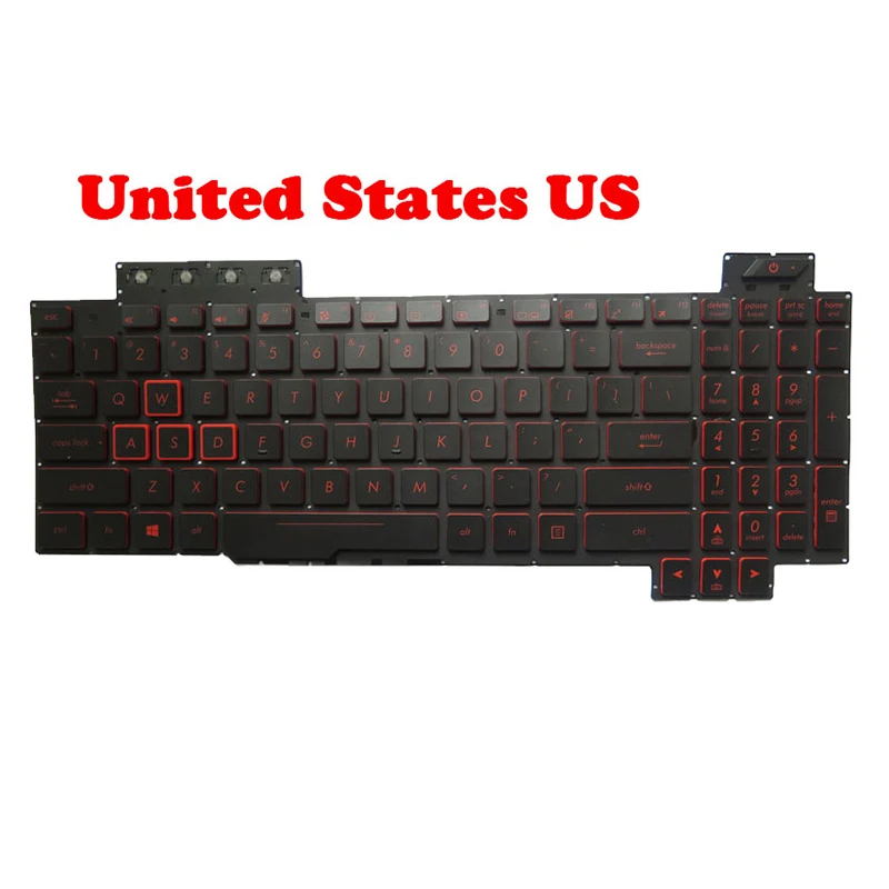 Laptop Backlit Keyboard For ASUS FX80 FX80G FX80GE FX80GM FX80GD ZX80GD ZX80GE ZX80GM FZ80GM FZ80GE FZ80GD V170746ES1