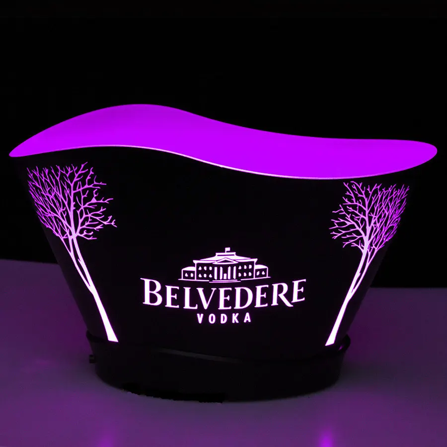 12l Led Rechargeable Ice Bucket Waterproof Led Ice Bucket Bar Nightlub Light Up Champagne Whiskey Beer Bucket Bars Party Decor