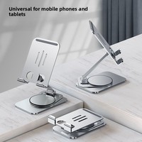 360° Rotating All-Metal Desktop Stand | Foldable Phone & Tablet Holder | Universal for iPad, Tablets & Smartphones