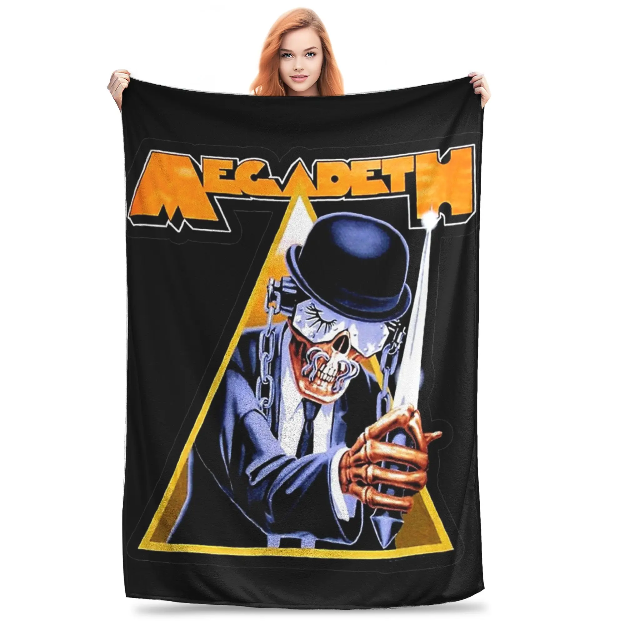 Megadeths Metal Band Flannel Throw Blankets Commitment Turns Dreams Blankets for Home Couch Lightweight Bed Rug