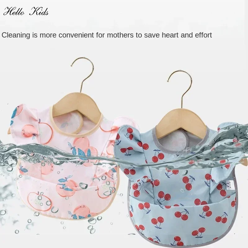 Baby Saliva Towel Waterproof Infant Bibs Kids Feeding Eating Apron Boys Girls Ruffle Towel Toddler Newborn Cartoon Burp Cloths