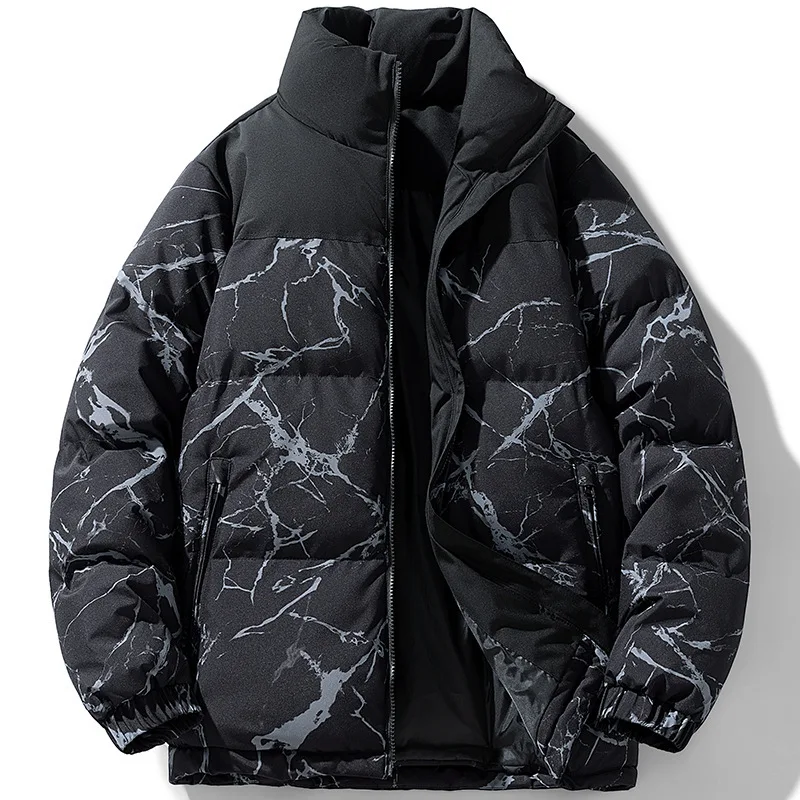 Men's Winter Cotton Jacket 2026 Cold Proof Thick Standing Collar Coat Trendy Men's Clothing for the Cold Season