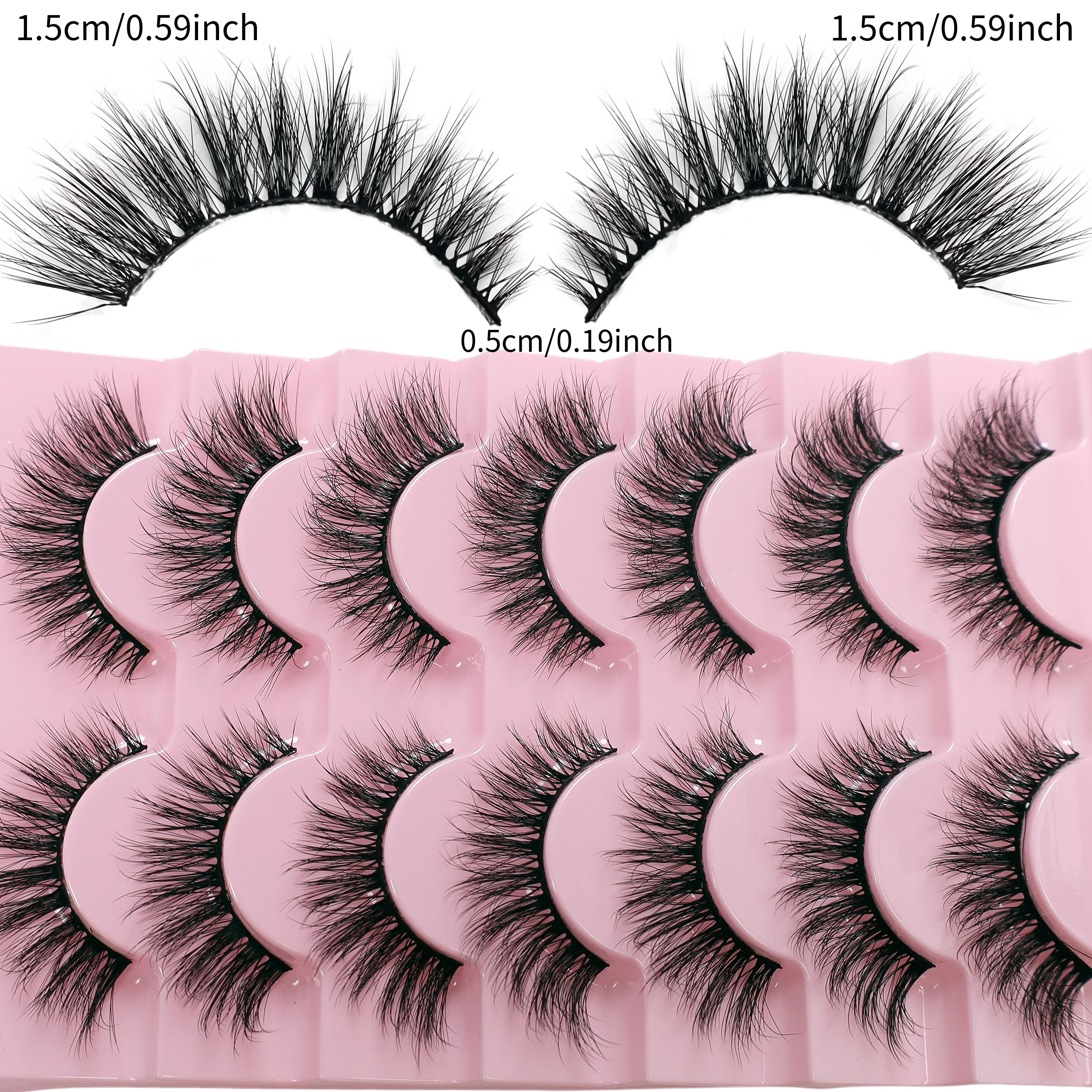 Set di ciglia naturali spesse e morbide multistrato 3D europee e americane di vendita calda da 7 paia