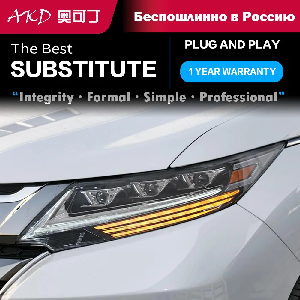 Auto Parts Headlights For Honda Odyseey 2015-2021 latest Styling LED Daytime Lights Dual Projector Car Accesorios Modified