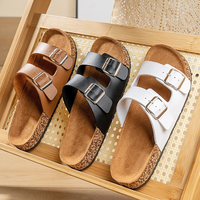 

2024 Summer New Men's Outdoor Slippers Fashion Buckle Beach Shoes For Men Non-Slip Platform Slippers Women Zapatos Para Hombres