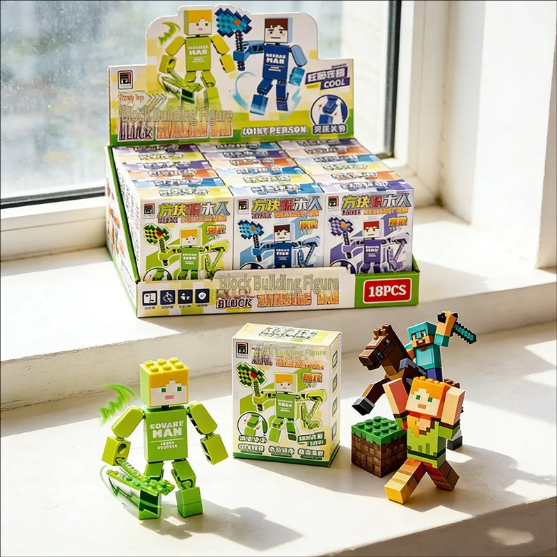 

Children's tide play diy match doll play pixel building blocks toy gifts mini building bricks kids blind box