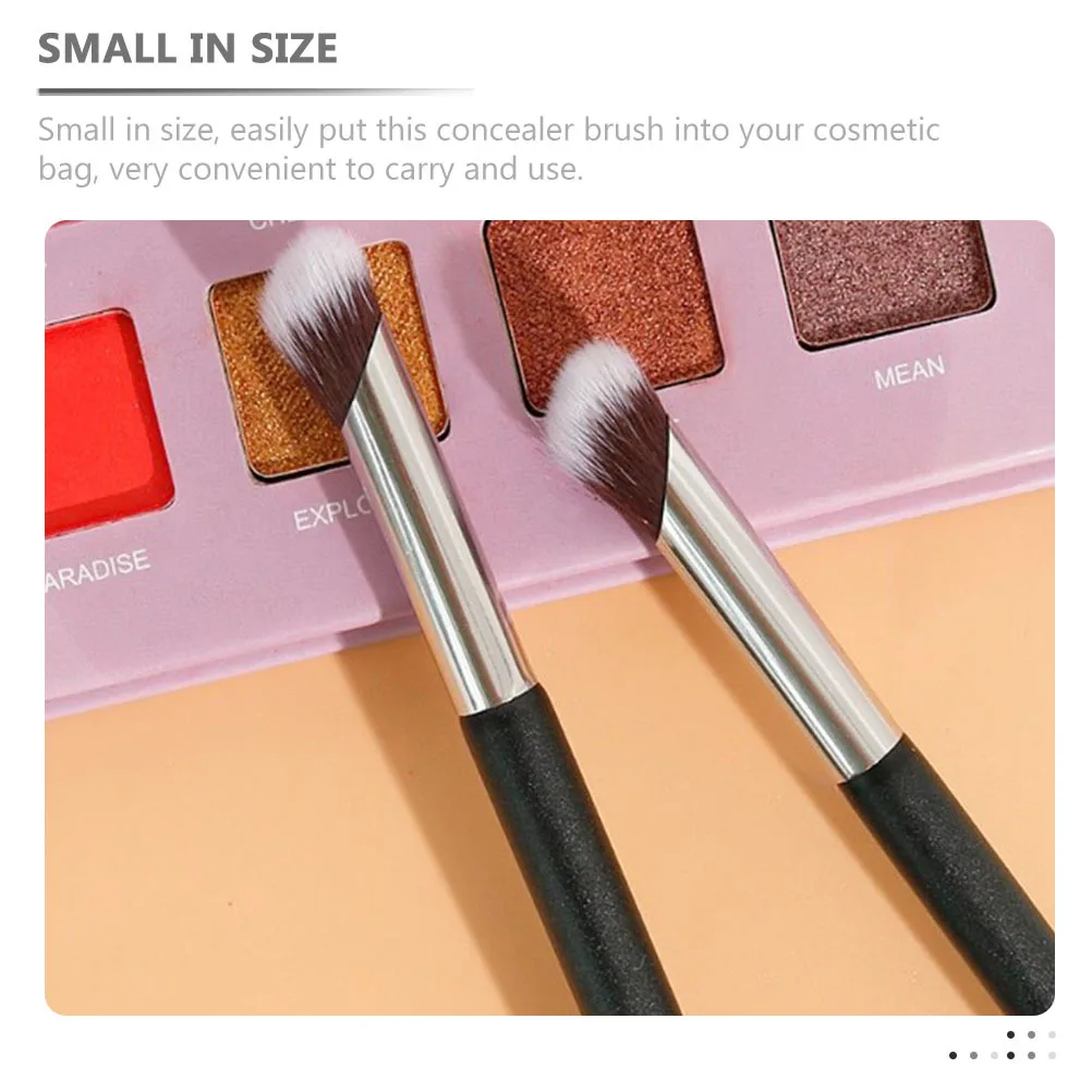 Angled Concealer Brush with Ergonomic Handle for Precise Under Eye Application Portable Small Makeup Brush Ideal for Travel Home