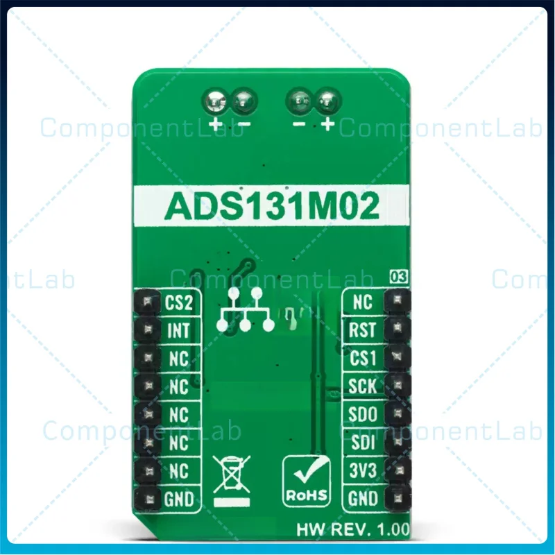ADS131M02 ADC 15 Click Module MIKROE-4890 for Circuit Design & Data Acquisition