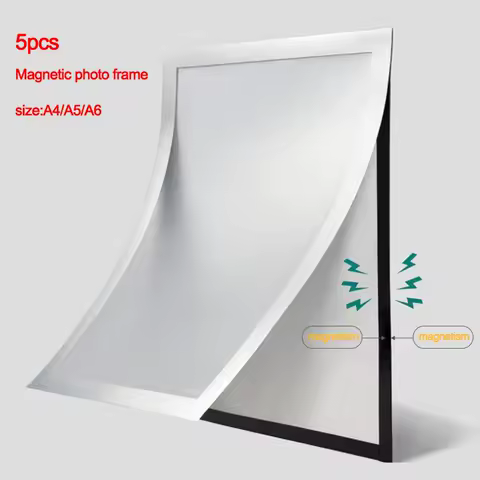 5PCS Magnetic Poster Display Frame A4/A5/A6 Self-adhesive Non-developmental Photo Art Wall Sticker Frame for Photos Certificate
