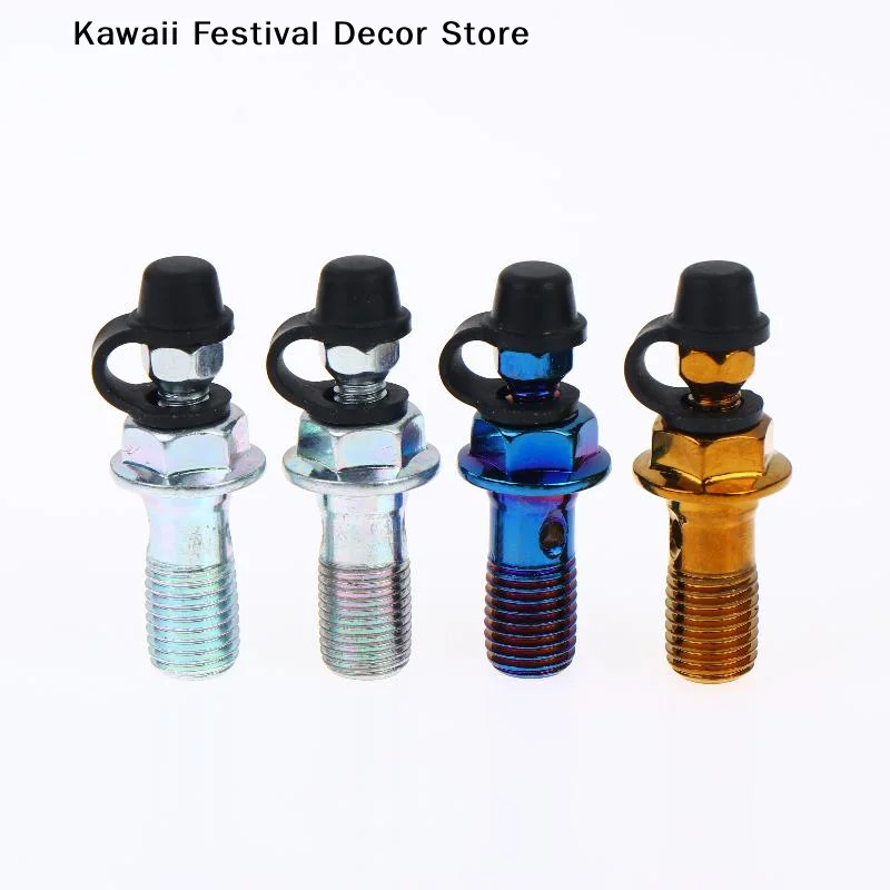 【K】1Set Motorcycle Accessories Brake Bleed Screw Banjo Bolt M10*1.25mm /1.0mm Air Release Brake Caliper Cylinder Screw