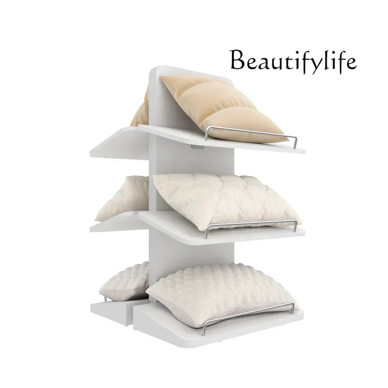 H45 French Style Custom.Household Supplies Fixtures Wood Multi-layer Shelving Neck Pillow Shop Fittings Retail Store Dis