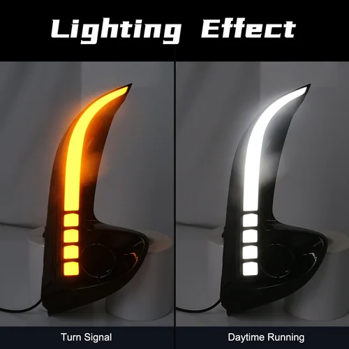 Imagen 2 del producto Lámpara LED antiniebla para coche, luz diurna DRL, señal de giro, Luz antiniebla de día, accesorios para Toyota Yaris Vios 2020, 2021, 2022